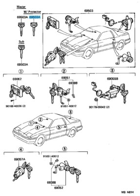 TOYOTA SUPRA MA70 1989-1992 Genuine Master Blank Key 90999-00174
