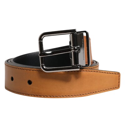 Ceinture Authentique DOLCE & GABBANA Vintage - Cuir Reptile, 85cm (34 Inch) - Marron