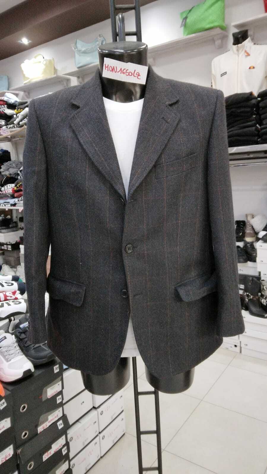 Lorenzo Grimaldi Mens Gray Wool Vintage Jacket Size 48 MON1650LZ