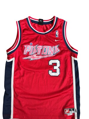 Detroit Pistons Jersey Youth Extra Large Red #3 Ben Wallace