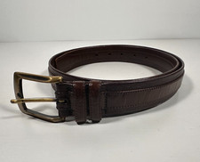 Mezlan Brown Leather w/ Leather Inlay Dress Belt Men Size 34