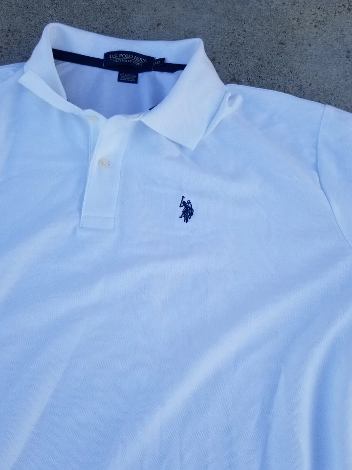 US Polo Assn Mens Polo Golf Rugby Equestrian Polo Shirt White Size 3XL - Image 2 of 4