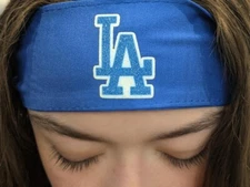 Los Angeles Dodgers Tie Back Headband, Licensed MLB Dri Fit