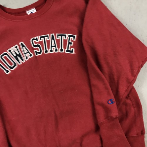 VINTAGE Iowa State Cyclones Sweatshirt Mens Large Red Champion Weave Crewneck - 第 3/9 張圖片