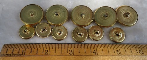 11 Shiny Military? Brass Buttons 2 Sizes. - Picture 2 of 2