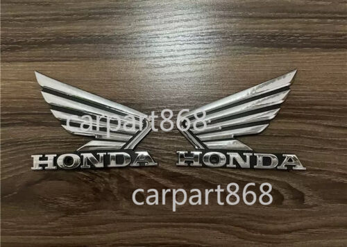 Honda Wing Silver Motorcycle 3D Stickers Fuel Tank Emblem Bike Badge Decals