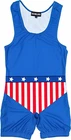 Adult Wrestling Singlet USA Flag Design Cosplay Patriotic Athletic Costume