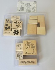 Stampin Up Lot of 16 Stamps, Flowers, Love Ya Bunches, Happy Holidays