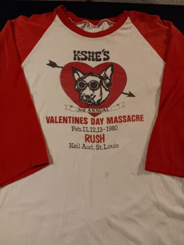 Rush 1980 Vintage Tour T Shirt RARE KSHE 95 St Louis Classic Hard Rock Band VTG