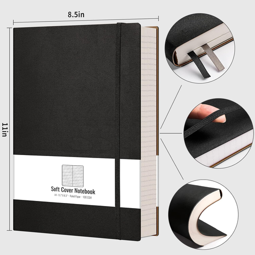 AHGXG 8.5''×11' Notebook College Ruled - Large A4 Notebook Lined Journal - 320 P - Picture 2 of 12