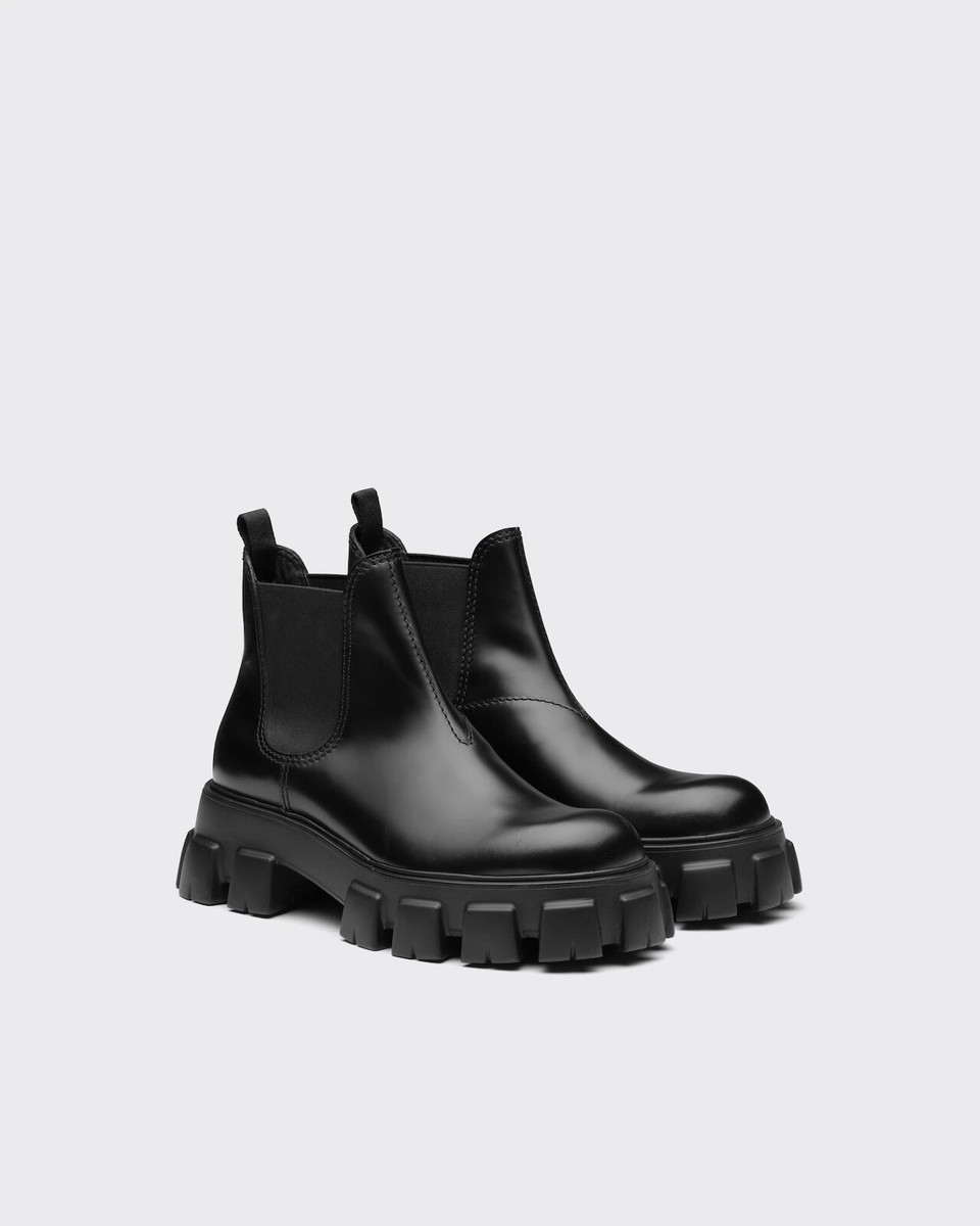 Prada Monolith brushed leather Chelsea boots - Chunky Ankle Prada Monolith brushed leather Chelsea boots - Chunky Ankle