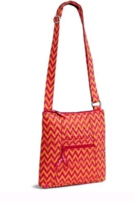 Nwot,Vera Bradley Pink & Orange Zig Zag Chevron Crossbody Shoulder Bag Purse