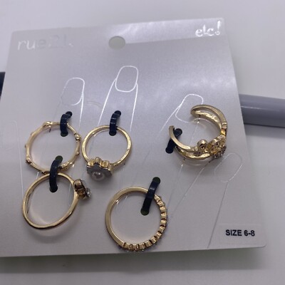 Rings-Rue 21 Costume Rings 5 In Set Sizes 6-8 Gold-tone
