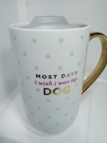 DOG LOVERS COFFEE MUG. DOG LOVERS WISH MUG. DOG PAW TRAVEL MUG. B333 - Picture 2 of 17