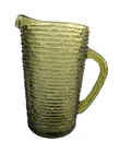 Vintage Soreno Avacado Green Anchor Hocking Glass Pitcher Holds 3 C  Late 60's