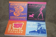 David & Goliath Brand 4 Retro Pinup Girls Tiki Bowling Mini Notepads Adult Humor