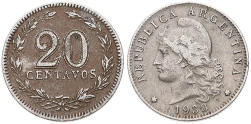 Argentina - Argentina 20 Centavos 1896-1961 Libertad - Various Years - Picture 32 of 55