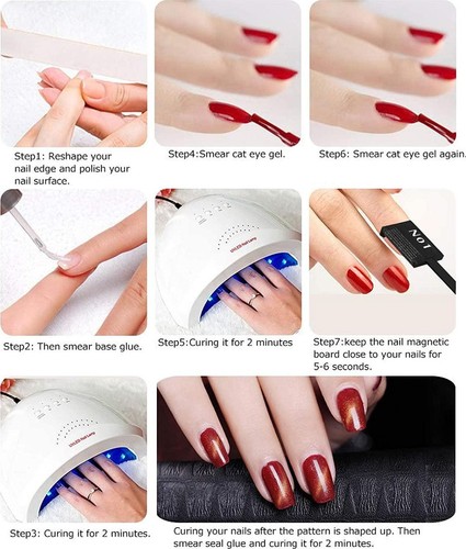 11 Piece Magnet Nail Art Polish Tool Set, Cat Eye Gel Polish 3d Gel Nails Cat 3d - Picture 3 of 9
