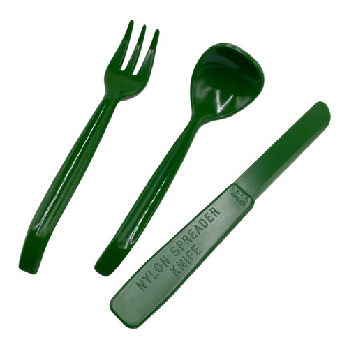 V.I.P. Sales Tupperware Vintage Childrens Plastic Place Setting Flatware Green - Picture 2 of 8