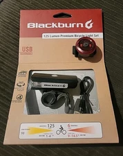 Blackburn 125 Lumen Premium Bicycle Light Set Headlight & Tail Light USB