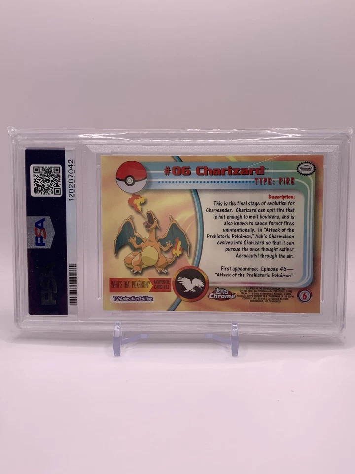 CHARIZARD - 2000 TOPPS CHROME POKEMON T.V. #06 - MINT 🔥 🔥 Just Graded! - Image 4 of 4