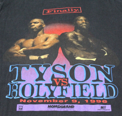 VTG 1996 MGM Grand Finally Mike Tyson vs Evander Holyfield Fight T-Shirt Large