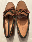 Womens Moccasins LL Bean Size 7M Brown/Green Leather Slip on New in Box — photo 7