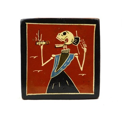 Javier Ramos Lucano Hand-Painted Tonalá Folk Art Tile