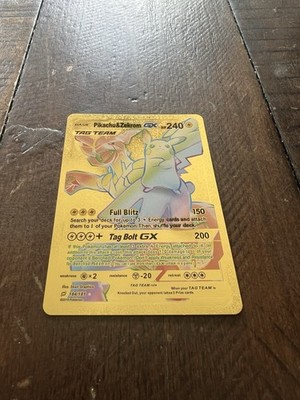 Pokémon Pikachu & Zekrom GX Gold Metal Sm12a Tag Team GX Ultra