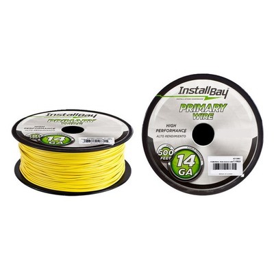 Install Bay PWYL14500 Primary Wire 14 Gauge All Copper Yellow Coil - 500 ft