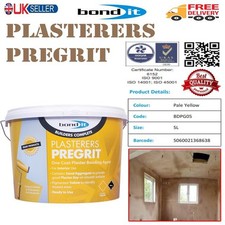 Bond It 5L Plasterers Pregrit Internal Plaster Yellow Grip Coat Bonding Agent UK