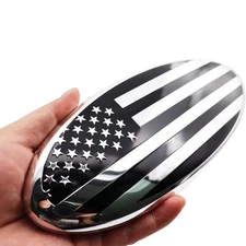 9" For Ford F150 F350 Accessory US Flag Front Grille Emblem Tailgate Oval Badge
