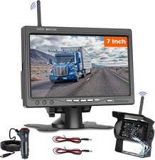Wireless 7" Car LCD Monitor Rear View Backup Camera Kit for Truck Caravan RVs