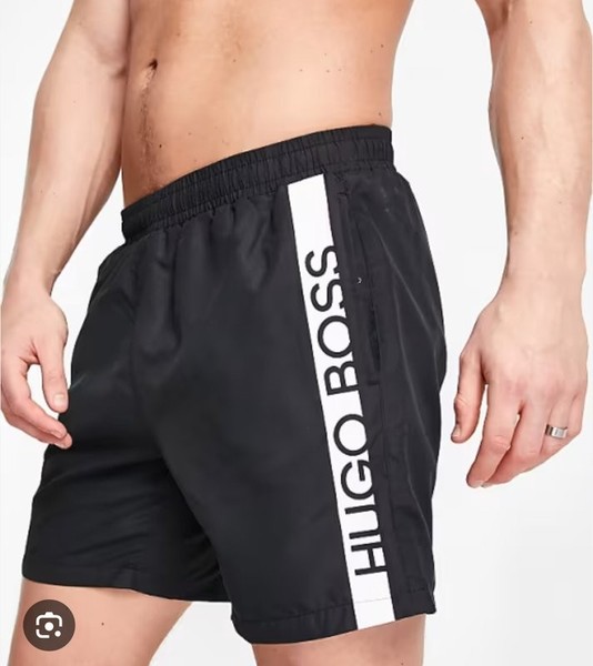 Men Hugo Boss Shorts Black Polyamide L