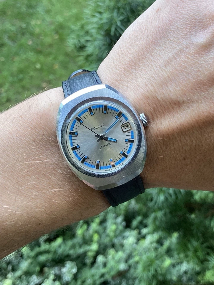 POLJOT Barrel Blue Ring 36,5mm | 2614.2H Serviced | Soviet Watch | Vintage 80's - Bild 2 von 4