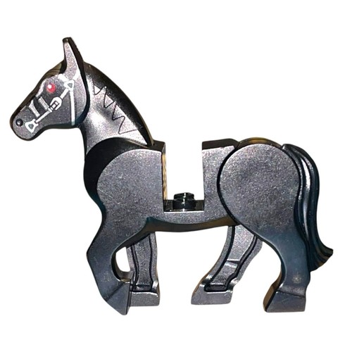 LEGO 10352c01pb02 Black Horse – Movable Legs, Red Eyes, LOTR Ringwraith – Used