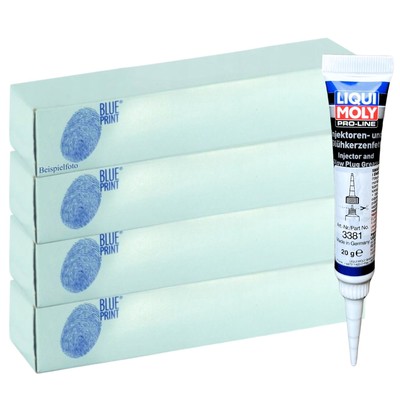 4x BLUE PRINT Glühkerzen + LIQUI MOLY Fett für DYNA 100 150 HIACE IV HILUX V VI