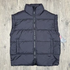 Free People Movement Puffer Vest Size XS Womens Black Full Zip Loose Fit $148