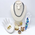 Vintage Jewelry Lot 7 Pc Faux Pearl Necklace Lion Earrings Brooches Bracelet — photo 1