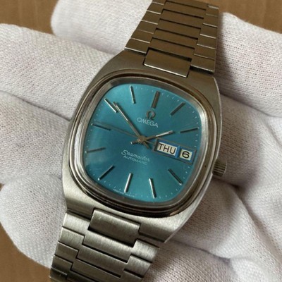 Omega Seamaster Tag Datum Vintage Smaragd Grün Automatisch Herren