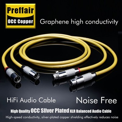 Preffair OCC Copper Silver Plated Cable 2 XLR Female To 2 XLR Male Cable