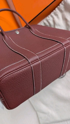 Authentic Hermes Garden Party 30 Bag Negonda Leather Rouge H SHW Used - Picture 15 of 24