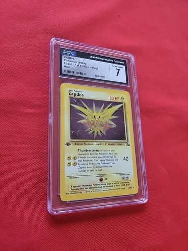 Pokemon: ERROR CARD Zapdos 1st Edition Holo #15/62 Fossil 1999 - Vintage PSA 7 - Picture 6 of 23