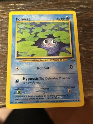 Poliwag 62/75 Pokemon Neo Discovery Unlimited Vintage D2