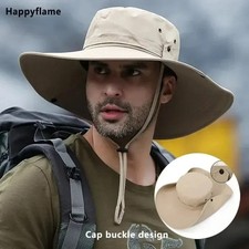 Wide Brim Sun Hat UV Protection Bucket Cap Outdoor Hiking Fishing Camping Men