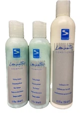 sebastian laminates 2 shampoo 5.1oz & 8.5oz conditioner scuffed bottle