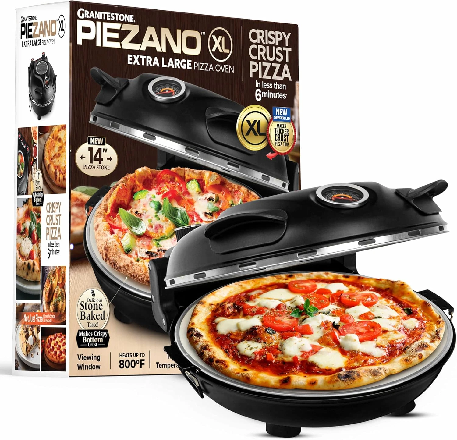 14" Extra Large Electric Pizza Oven - Crispy Crust, Stone Baked at Home
Opens in a new window or tab