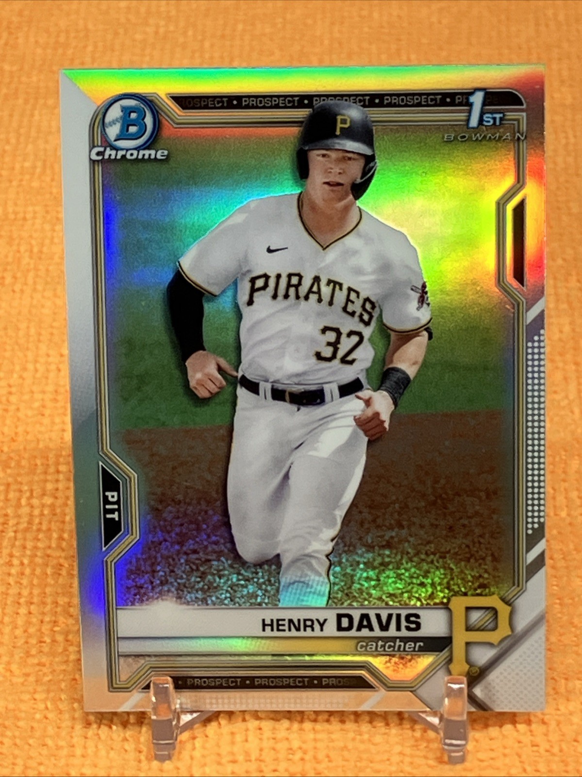 Henry Davis 1ST 2021 Bowman Draft #BDC-48 CHROME REFRACTOR - Pittsburgh Pirates