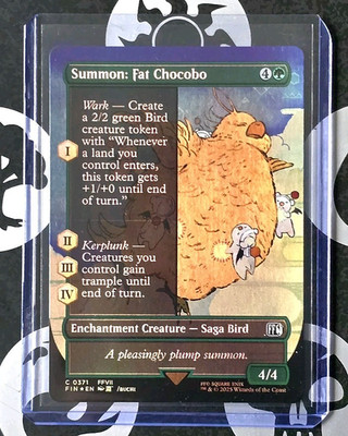 Summon: Fat Chocobo Borderless #0371 Foil Final Fantasy Magic MTG