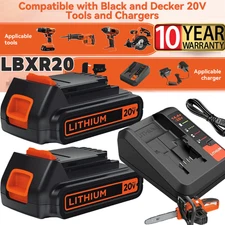 1.5Ah 20V Lithium-Ion Battery /Charger for Black and Decker 20 Volt LBX20 LBXR20